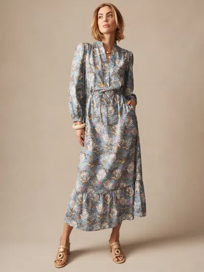 J.mclaughlin Women's Amrita Dress In Zebra Story Denim In Blue