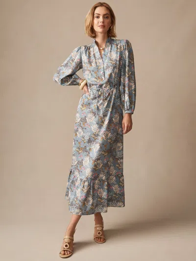 J.mclaughlin Women's Amrita Dress In Zebra Story Denim In Blue