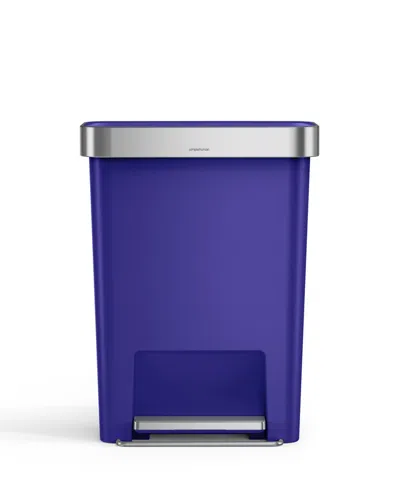 Simplehuman 45-liters Hybrid Rectangular Step Can In Blue