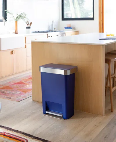 Simplehuman 45-liters Hybrid Rectangular Step Can In Blue