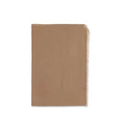 Max Mara Silk Scarf Rectangular Shape Lightweight Frayed Edges In Brown
