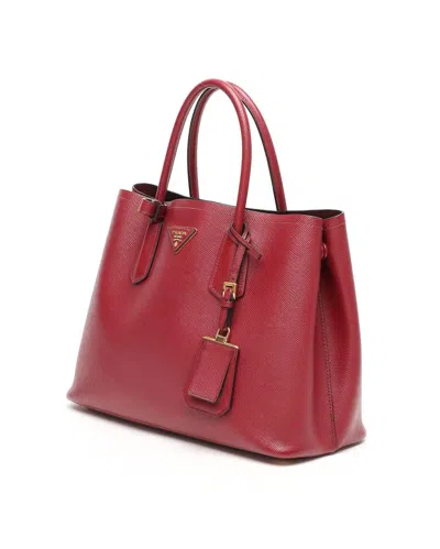 Prada Medium Double Saffiano Bag In Red