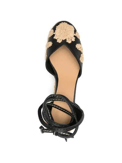 花卉刺绣裹踝凉鞋