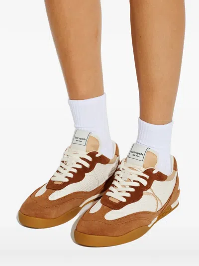 Kate Spade Drift Panelled Lace-up Sneakers In Brown
