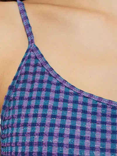 The Upside Gingham-pattern One-piece In Blue