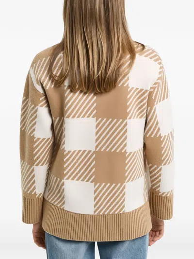 Gant Checked-pattern Button-fastening Cardigan In Brown