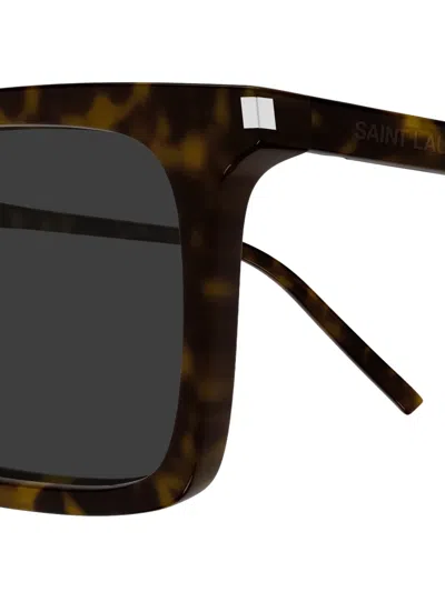 Saint Laurent Rectangle-frame Sunglasses In Brown