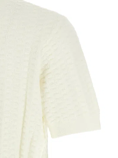 Casablanca Men Ivory Boucle Polo Shirt In Neutral