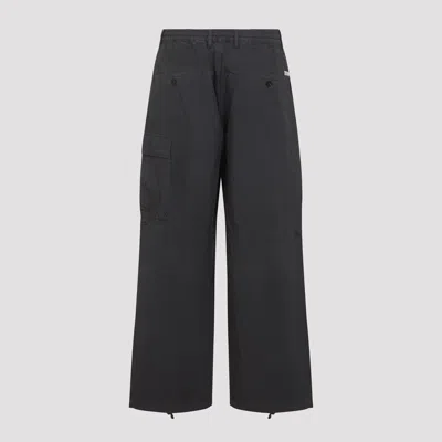 C.p. Company C.p.company Grey Micro-reps Boxy Cotton Cargo Pants In Black