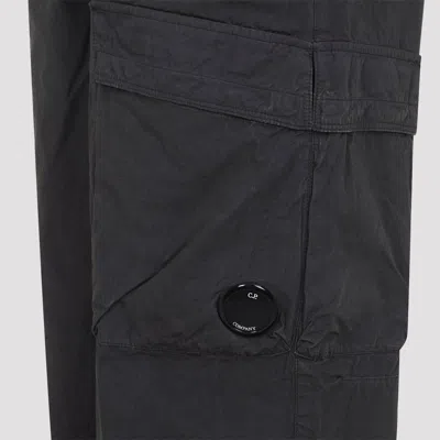 C.p. Company C.p.company Grey Micro-reps Boxy Cotton Cargo Pants In Black