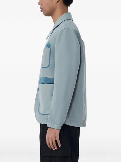 Moos Studio Contrast-pocket Jacket In Blue