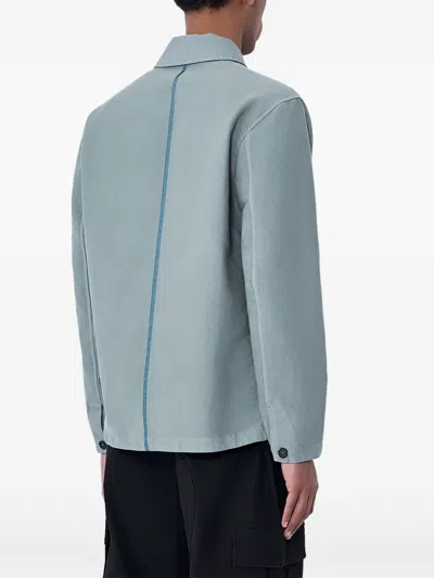 Moos Studio Contrast-pocket Jacket In Blue