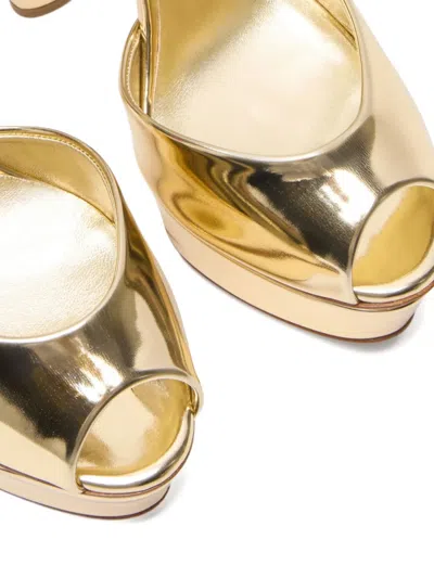 Casadei 140mm Platform Sandals In Gold