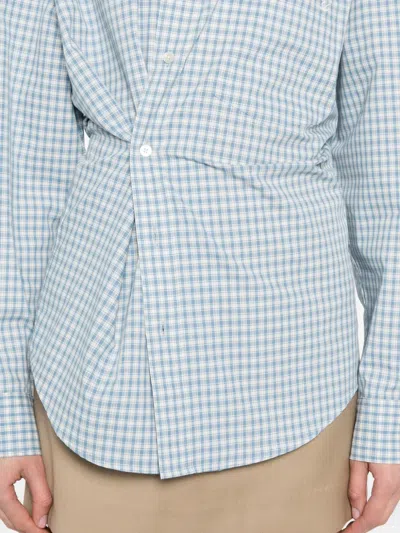 Dunst Oversized Light Blue Check Shirt Women In Blue