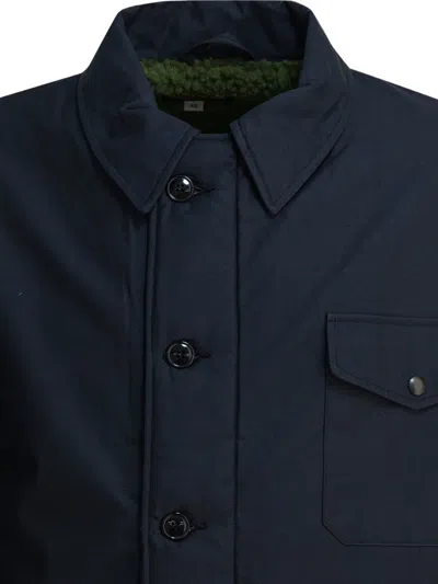 Buzz Rickson's Button Fastening Patch Pocket Jacket In Blue