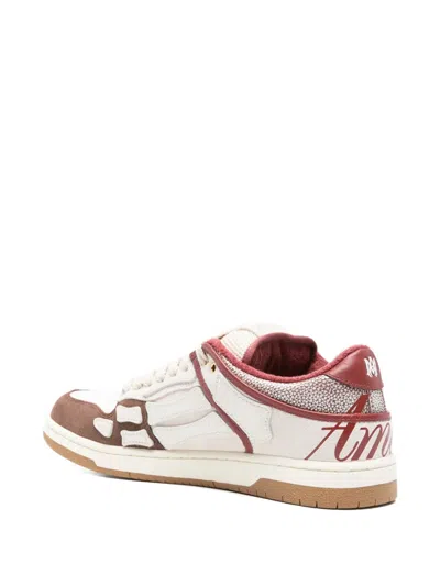 Amiri Brown Xl Skel Top Low Cow Leather Sneakers In Pattern