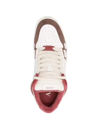 Amiri Brown Xl Skel Top Low Cow Leather Sneakers In Pattern