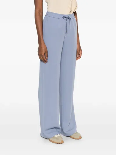 Herno Drawstring Palazzo Pants In Blue