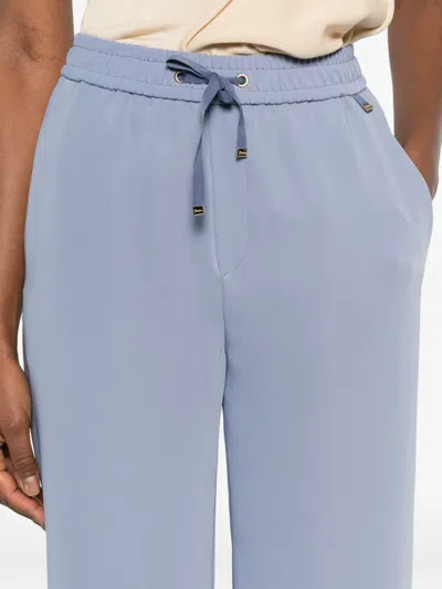 Herno Drawstring Palazzo Pants In Blue