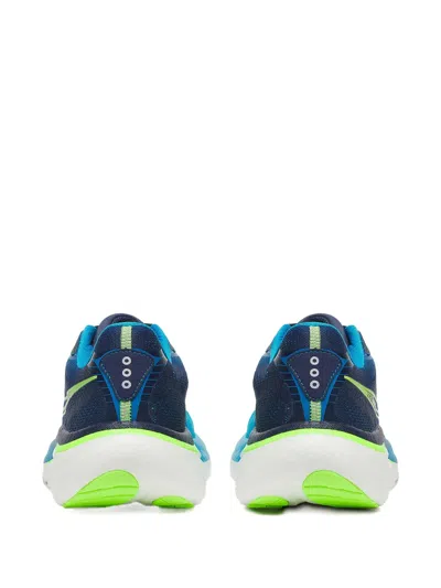 Saucony Breathable Blue Running Sneakers With Neon Accents