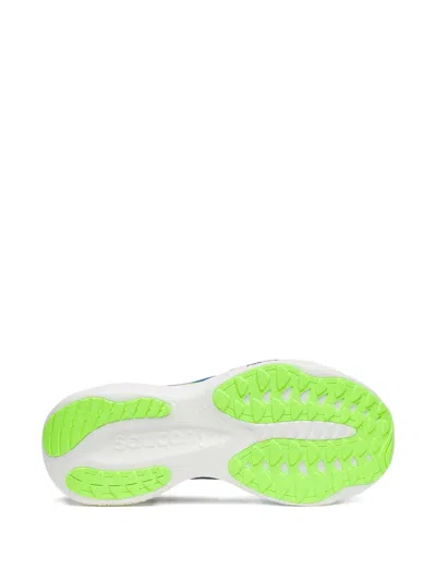 Saucony Breathable Blue Running Sneakers With Neon Accents