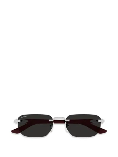 Cartier Rimless Geometric Sunglasses In Black | ModeSens