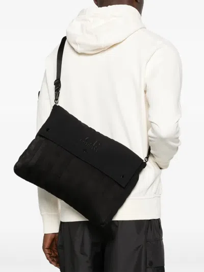 C.p. Company Herringbone Shoulder Bag Adjustable Strap Handle In Black