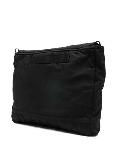 C.p. Company Herringbone Shoulder Bag Adjustable Strap Handle In Black
