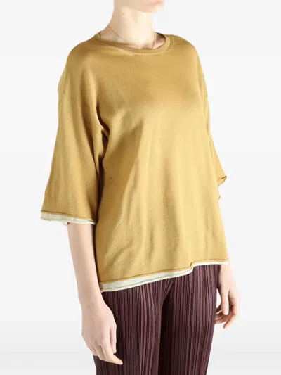 Casey Casey Rolled-edge Top In Brown