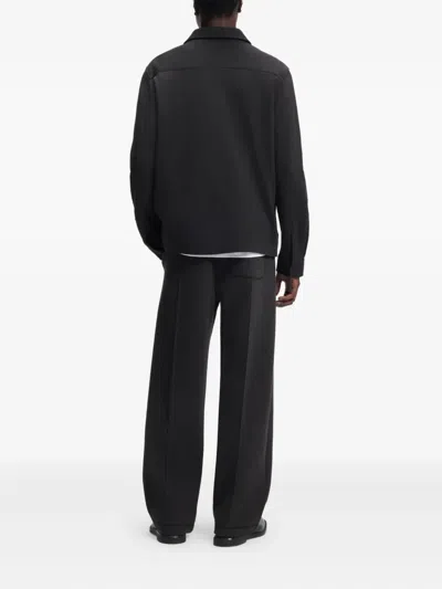 Hugo Boss Oversize-fit Shirt In Cotton Twill With Patch Pockets In Black
