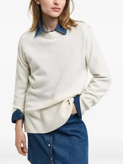 Gant Ribbed Sweater In Neutral