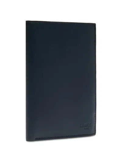 Lancel Leon Smooth Leather Wallet In Blue