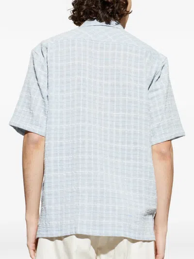 Samsoe & Samsoe Checked-pattern Chest-pocket Shirt In Blue