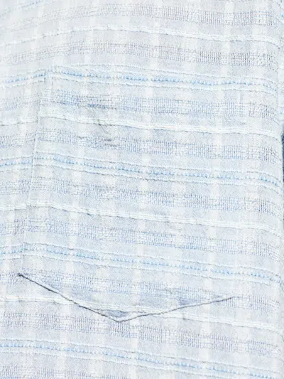 Samsoe & Samsoe Checked-pattern Chest-pocket Shirt In Blue