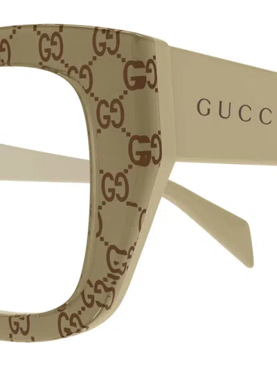 Gucci Eyewear Square Frame Glasses In Brown