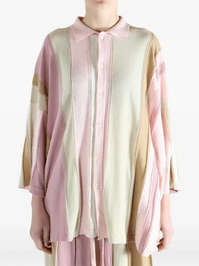 Casey Casey Striped Buttoned Shirt In Multi