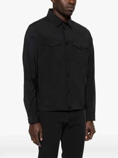 Moorer Buttoned Pocket Jacket In Black
