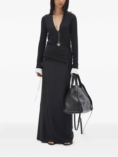 Ann Demeulemeester Fro Wrap Knit Cardigan In Black