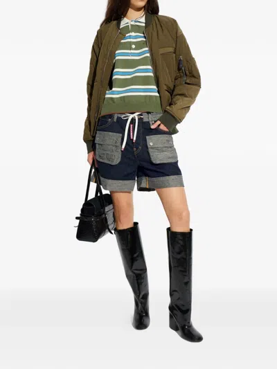 Dsquared2 Pocket Drawstring Cargo Shorts In Blue