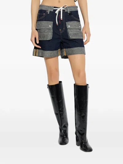 Dsquared2 Pocket Drawstring Cargo Shorts In Blue