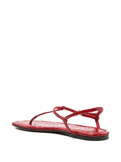 Paris Texas Montecarlo Python Printed Leather Sandals In Red