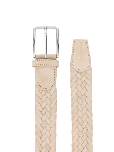 Canali Braided-design Belt In Multi
