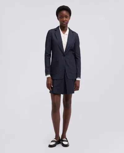 Aspesi Deconstructed Single-breasted Jacket In Lightweight Denim In Blue