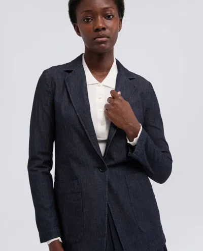 Aspesi Deconstructed Single-breasted Jacket In Lightweight Denim In Blue