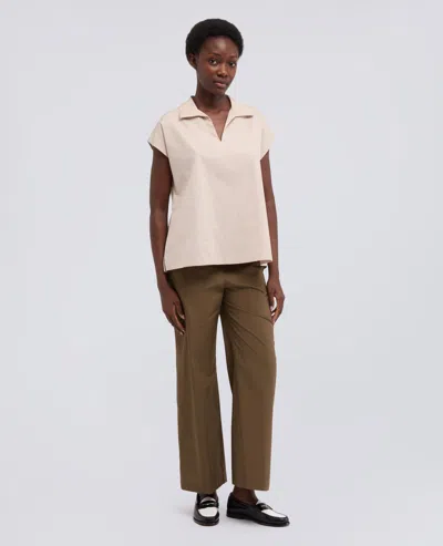 Aspesi Elasticated Cotton Trousers In Brown
