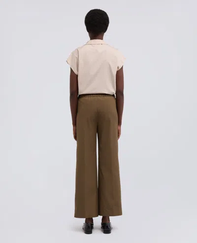 Aspesi Elasticated Cotton Trousers In Brown