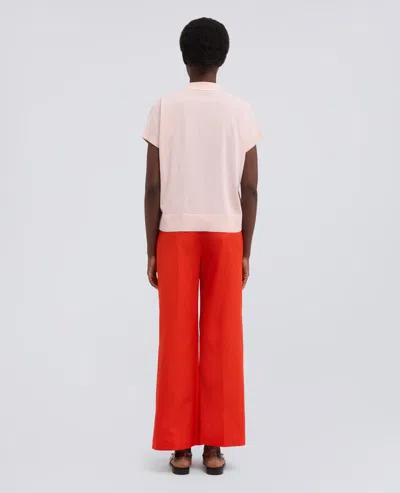 Aspesi V-neck Sweater With Collar In Pure Cotton Yarn In Pink