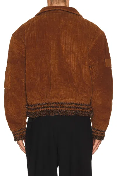 Story Mfg. Patchwork Grain Bomber In Brown