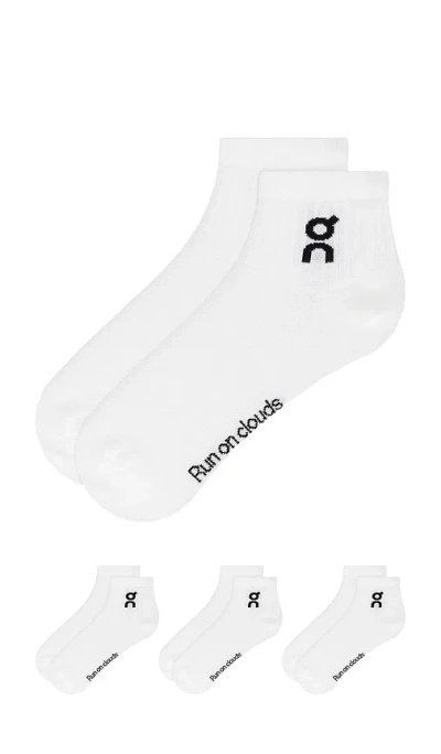 On Logo Sock Mid 3 Pack In White