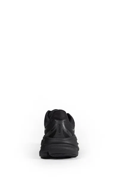 Hoka Bondi 9 Black Low Top Sneakers With Maxi Logo Lettering On The Side In Tech Fabric Unisex In Black